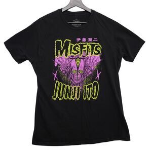 Misfits x Junji Ito Graphic T-Shirt Horror Manga Collab Black Tee Men's Large